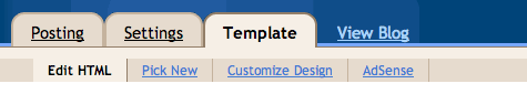 template tab